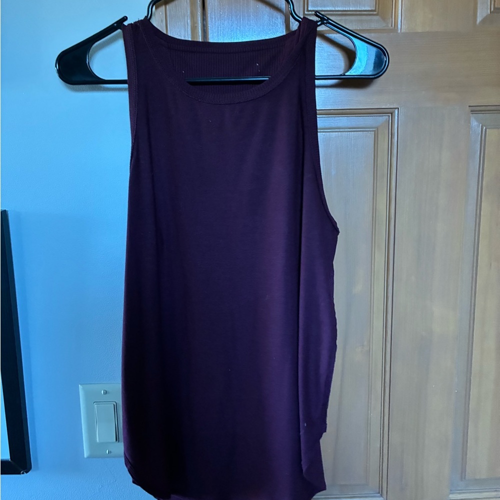 Athleta Deep Purple Longline Tank Top Yoga Studio Activewear Size S